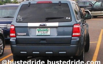 MYESCAP - Vanity License Plate by Busted Ride
