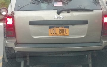 LOL ROFL - Vanity License Plate by Busted Ride