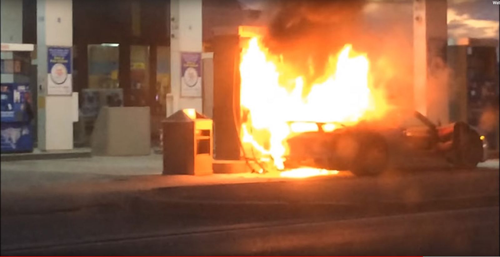 Porsche 918 On Fire At a Gas Station - Busted by Busted Ride