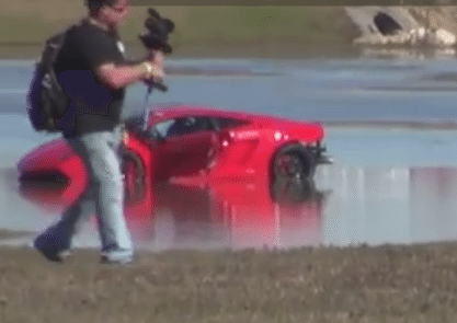 Watch a Lamborghini Crash Into a Lake - Busted by Busted Ride