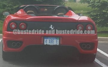 4 Are E - Vanity License Plate by Busted Ride