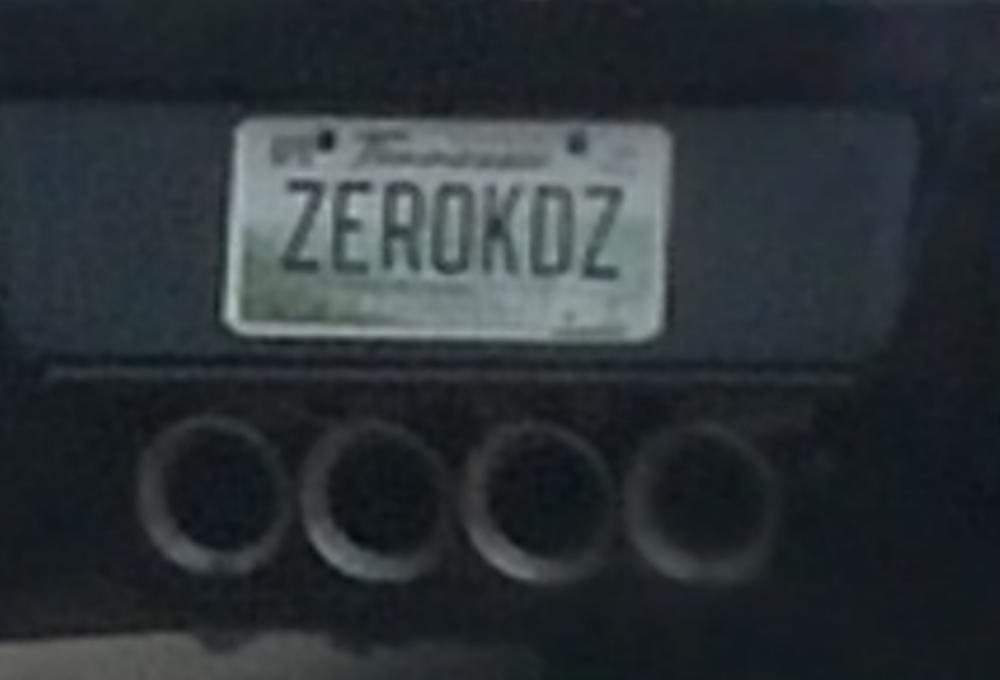 ZEROKDZ - Vanity License Plate by Busted Ride