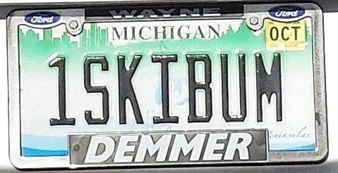 1SKIBUM - Vanity License Plate by Busted Ride