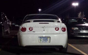 4Sure - Vanity License Plate by Busted Ride