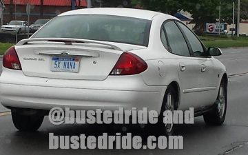 National Grand Parents day special 5XNANA - Vanity License Plate by Busted Ride