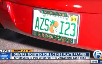Florida License Plate Frame Law - Vanity License Plate by Busted Ride