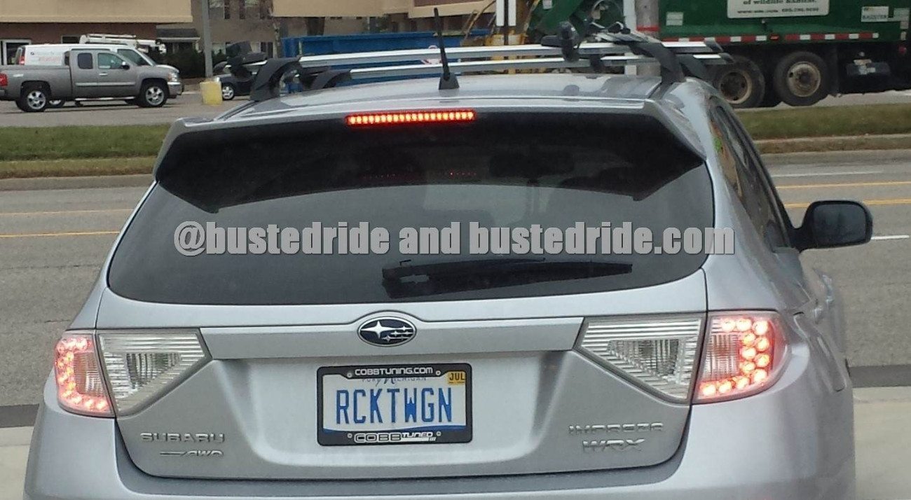RCKTWAGN - Vanity License Plate by Busted Ride