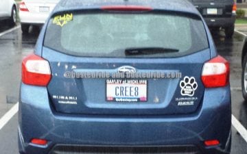 CREE8 - Vanity License Plate by Busted Ride