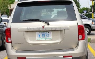 K BEST - Vanity License Plate by Busted Ride