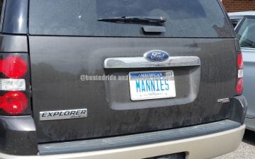 MANNIES - Vanity License Plate by Busted Ride