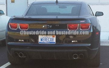 WERECAR - Vanity License Plate by Busted Ride