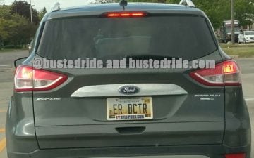 ER DCTR - Vanity License Plate by Busted Ride