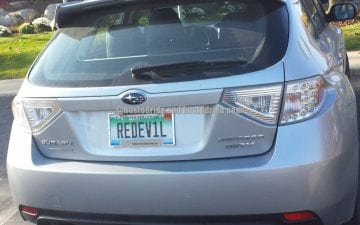 REDEV1L - Vanity License Plate by Busted Ride