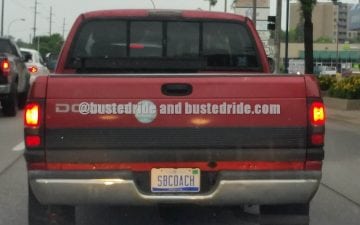SBCOACH - Vanity License Plate by Busted Ride