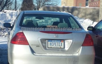 HOPETIX - Vanity License Plate by Busted Ride