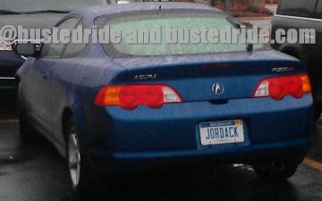 Jordack - Vanity License Plate by Busted Ride