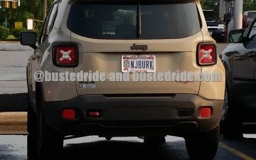 NJ BURK - Vanity License Plate by Busted Ride