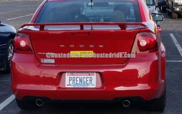Prenger - Vanity License Plate by Busted Ride