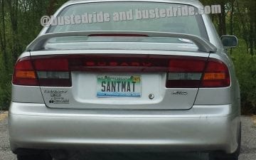 SANTMAT - Vanity License Plate by Busted Ride