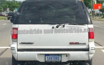 SANTORO - Vanity License Plate by Busted Ride