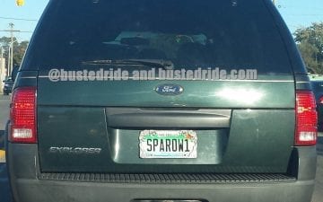 SPAROW1 - Vanity License Plate by Busted Ride