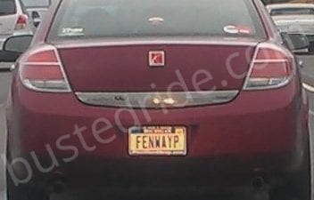 FENNWAYP - Vanity License Plate by Busted Ride