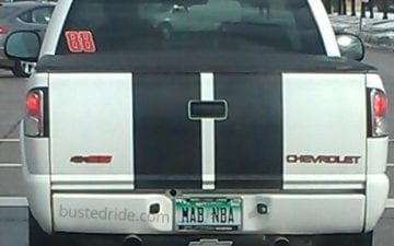 MAB NBA - Vanity License Plate by Busted Ride