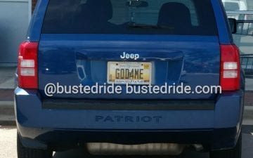 GOD4ME - Vanity License Plate by Busted Ride
