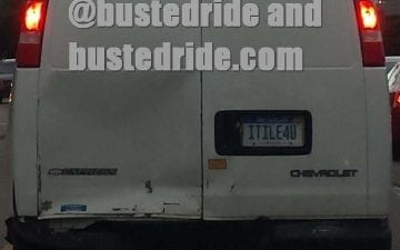 ITILE4U - Vanity License Plate by Busted Ride
