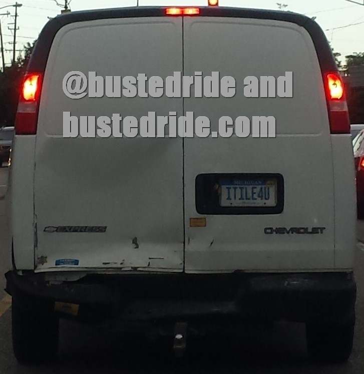 ITILE4U - Vanity License Plate by Busted Ride