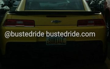 SUBT1LE - Vanity License Plate by Busted Ride