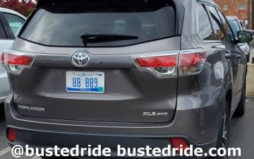 88 889 - Vanity License Plate by Busted Ride