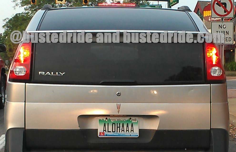 ALOHAAA - Vanity License Plate by Busted Ride