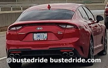 AMEER - Vanity License Plate by Busted Ride