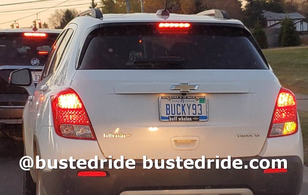 BUCKY93 - Vanity License Plate by Busted Ride