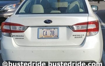 CA 78 - Vanity License Plate by Busted Ride