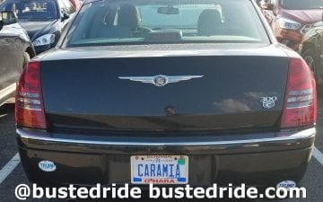 CARAMIA - Vanity License Plate by Busted Ride
