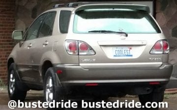 COOLEST - Vanity License Plate by Busted Ride