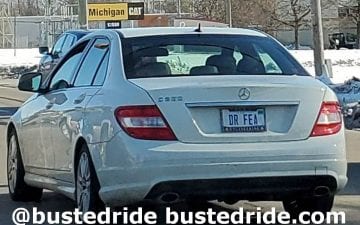 DR FEA - Vanity License Plate by Busted Ride