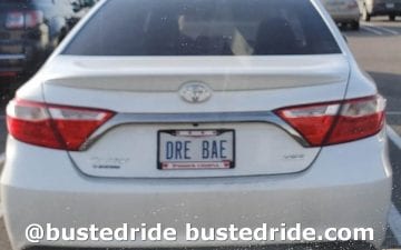 DRE BAE - Vanity License Plate by Busted Ride