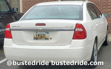 EMSGRL - Vanity License Plate by Busted Ride