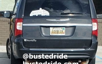 GARBEAR - Vanity License Plate by Busted Ride