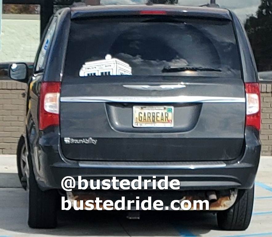 GARBEAR - Vanity License Plate by Busted Ride