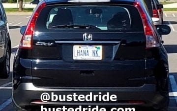 HANA HK - Vanity License Plate by Busted Ride