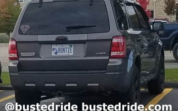 HUNTIE - Vanity License Plate by Busted Ride
