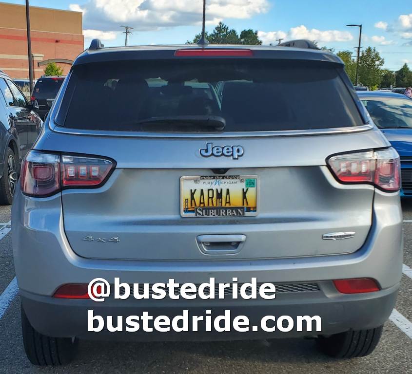 KARMA K - Vanity License Plate by Busted Ride