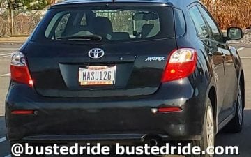MASU126 - Vanity License Plate by Busted Ride