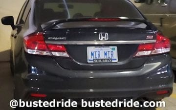 MIR MIR - Vanity License Plate by Busted Ride