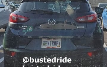 NTROPY - Vanity License Plate by Busted Ride