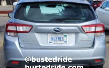NUTMEG - Vanity License Plate by Busted Ride